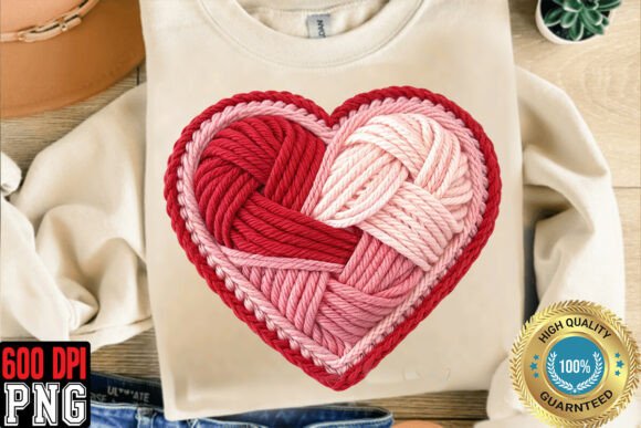 Download Crochet Yarn Valentine Love PNG - Premium Bundle
