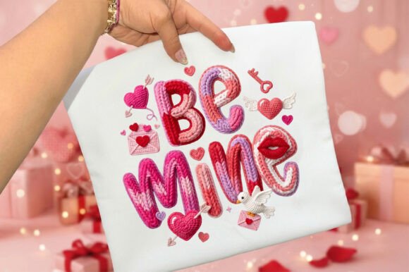 Download Be Mine Faux Yarn Crochet Valentine PNG - Yarn crochet valentine png Collection