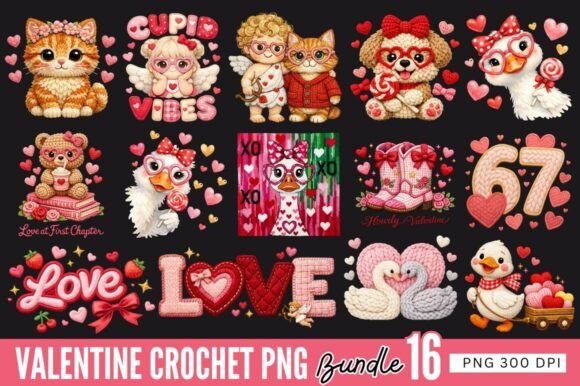 Download Valentine Crochet PNG Bundle, Valentine - Premium Resources